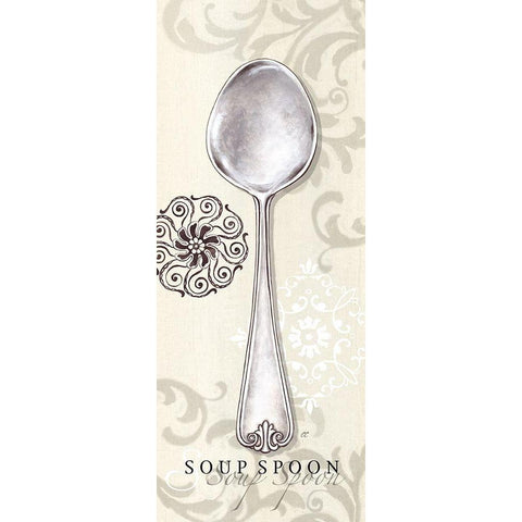 Soup Spoon White Modern Wood Framed Art Print by Coulter, Cynthia