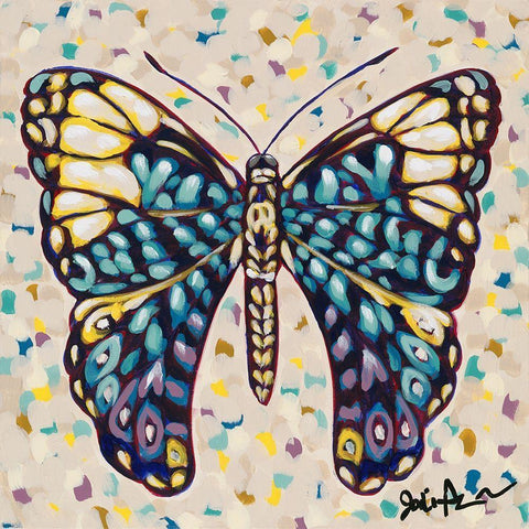 Pop Butterfly II White Modern Wood Framed Art Print by Augustine, Jodi