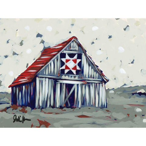 Farm Pop Barn II-Quilt Gold Ornate Wood Framed Art Print with Double Matting by Augustine, Jodi