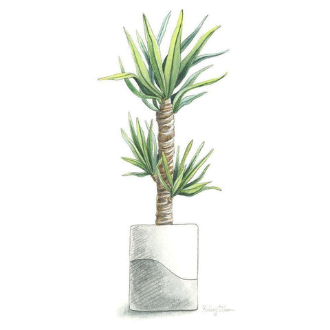 Potted Exotics III White Modern Wood Framed Art Print by Wilson, Kelsey