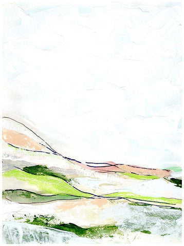 Minimal Landscape green I White Modern Wood Framed Art Print with Double Matting by Chapman, Marcy