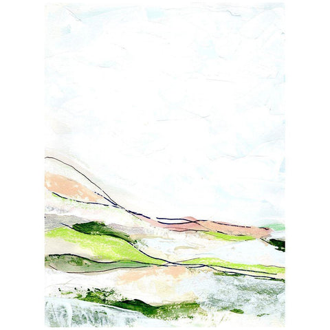 Minimal Landscape green I Black Modern Wood Framed Art Print with Double Matting by Chapman, Marcy