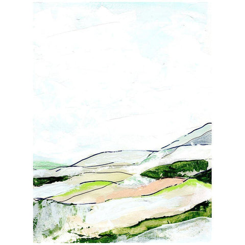 Minimal Landscape green II White Modern Wood Framed Art Print by Chapman, Marcy