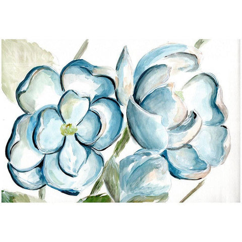 Morning Magnolias Black Modern Wood Framed Art Print with Double Matting by Chapman, Marcy