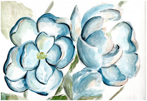 Morning Magnolias Black Ornate Wood Framed Art Print with Double Matting by Chapman, Marcy