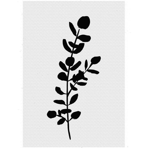 Farmhouse Eucalyptus black Black Modern Wood Framed Art Print with Double Matting by Chapman, Marcy