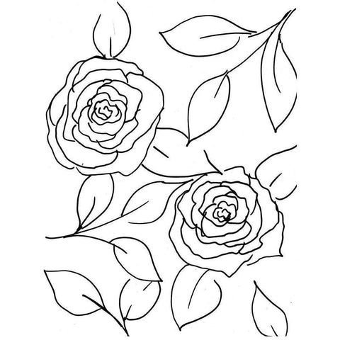 Hand Sketch Roses I Black Modern Wood Framed Art Print by Chapman, Marcy