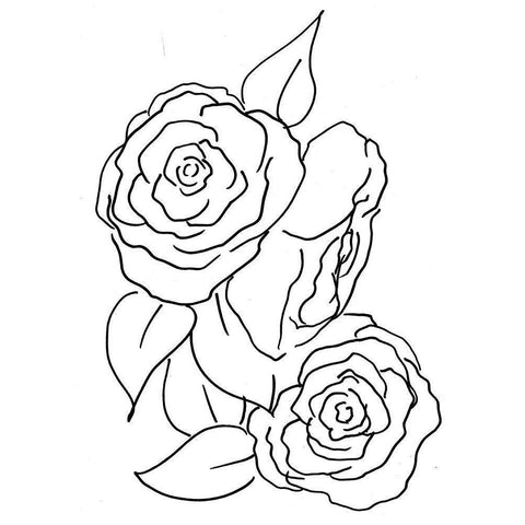 Hand Sketch Roses II Black Modern Wood Framed Art Print by Chapman, Marcy