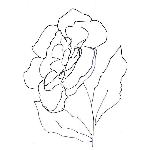 Hand Sketch Magnolia II Gold Ornate Wood Framed Art Print with Double Matting by Chapman, Marcy
