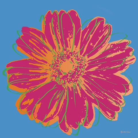 Flower Pop Art I Black Modern Wood Framed Art Print by Cusson, Marie Elaine