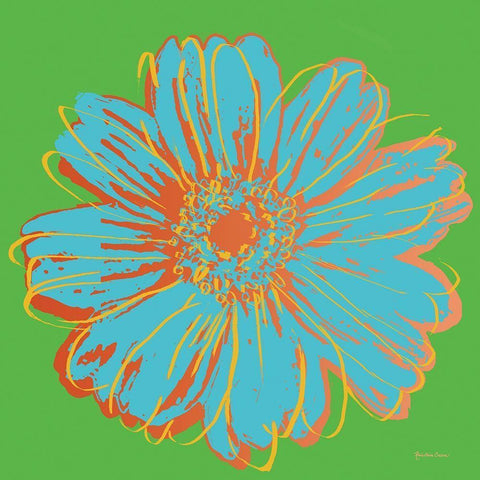 Flower Pop Art II White Modern Wood Framed Art Print with Double Matting by Cusson, Marie Elaine