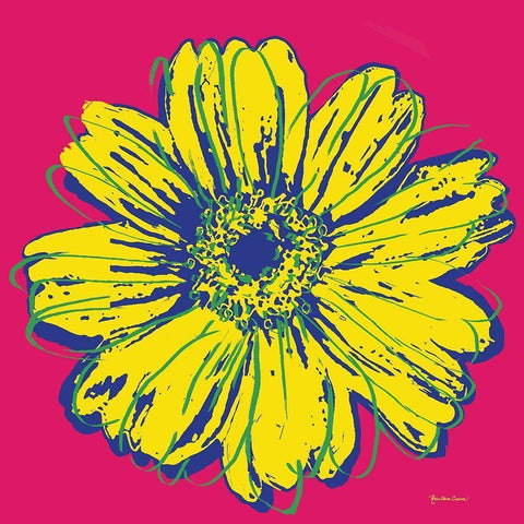 Flower Pop Art IV Black Modern Wood Framed Art Print with Double Matting by Cusson, Marie Elaine