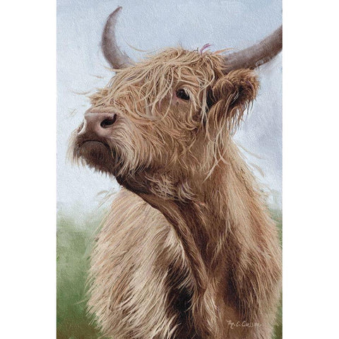 Highland portrait I Black Modern Wood Framed Art Print with Double Matting by Cusson, Marie Elaine