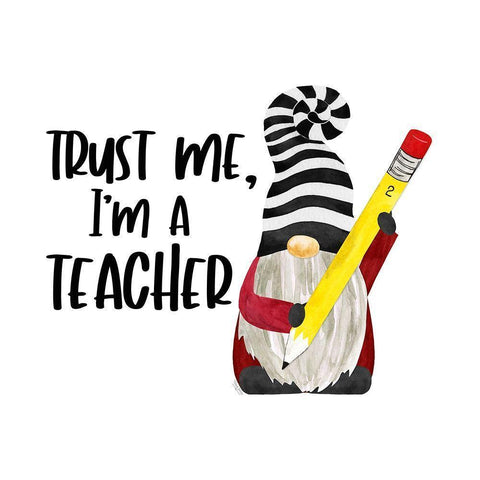 Teacher Gnomes III-Trust Black Modern Wood Framed Art Print with Double Matting by Reed, Tara