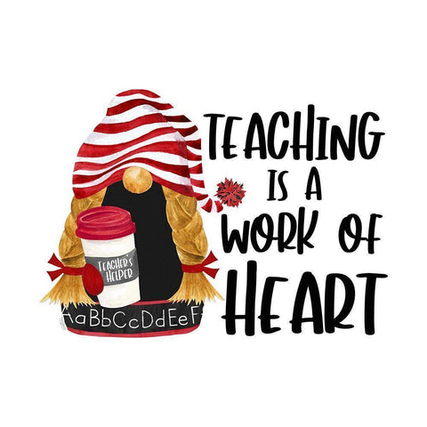 Teacher Gnomes IV-Work of Heart Black Modern Wood Framed Art Print with Double Matting by Reed, Tara