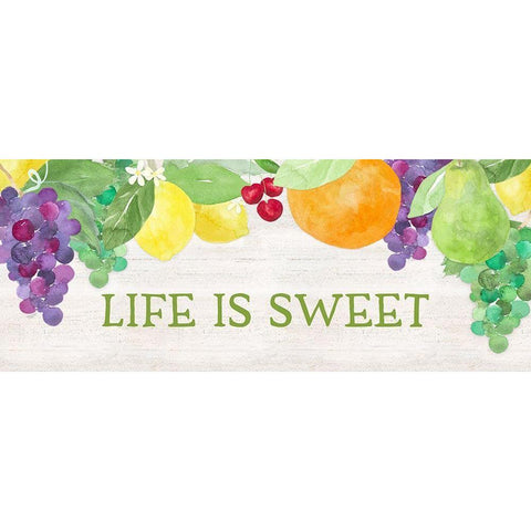 Life is Sweet sentiment panel II-Life Black Modern Wood Framed Art Print with Double Matting by Reed, Tara