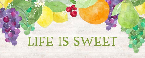 Life is Sweet sentiment panel II-Life Black Ornate Wood Framed Art Print with Double Matting by Reed, Tara