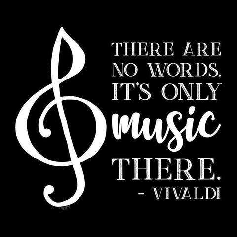 Moved by Music black III-Vivaldi White Modern Wood Framed Art Print with Double Matting by Reed, Tara