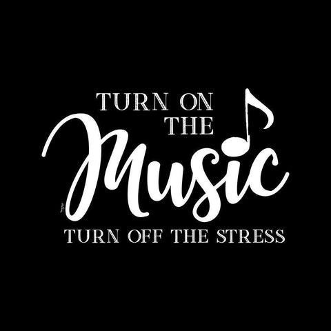 Moved by Music black VII-Stress Off White Modern Wood Framed Art Print with Double Matting by Reed, Tara