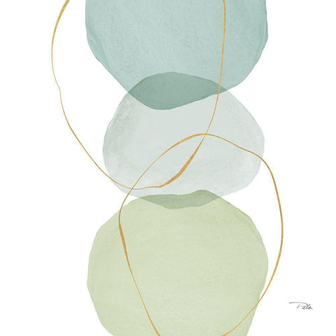 Pastel  Circles II White Modern Wood Framed Art Print by PELA