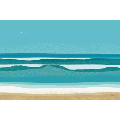 Seascape  Views White Modern Wood Framed Art Print by PELA