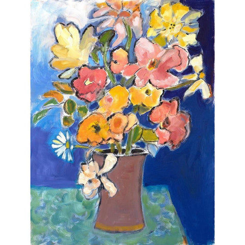 Table Blooms Gold Ornate Wood Framed Art Print with Double Matting by Marie, Susanne