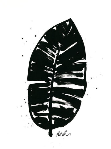 Inked Leaves III White Modern Wood Framed Art Print with Double Matting by Augustine, Jodi