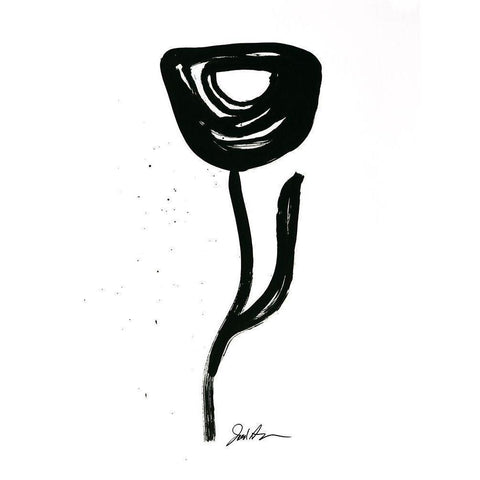 Inked Florals I Black Modern Wood Framed Art Print by Augustine, Jodi