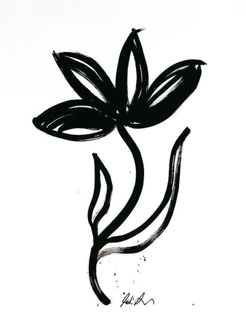 Inked Florals II Black Ornate Wood Framed Art Print with Double Matting by Augustine, Jodi