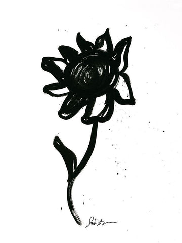 Inked Florals III Black Ornate Wood Framed Art Print with Double Matting by Augustine, Jodi