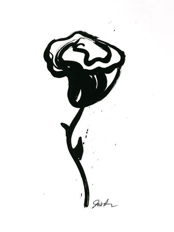 Inked Florals V White Modern Wood Framed Art Print with Double Matting by Augustine, Jodi
