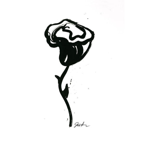 Inked Florals V White Modern Wood Framed Art Print by Augustine, Jodi