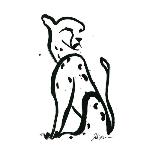 Inked Safari I-Cheetah Gold Ornate Wood Framed Art Print with Double Matting by Augustine, Jodi