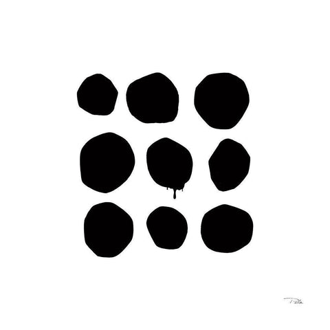 Simple Dots III Black Modern Wood Framed Art Print with Double Matting by Pela