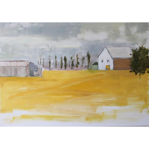 Harvest Views Black Modern Wood Framed Art Print with Double Matting by Marie, Susanne