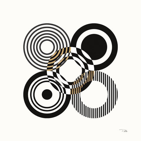 Deco Retro black III White Modern Wood Framed Art Print by Pela