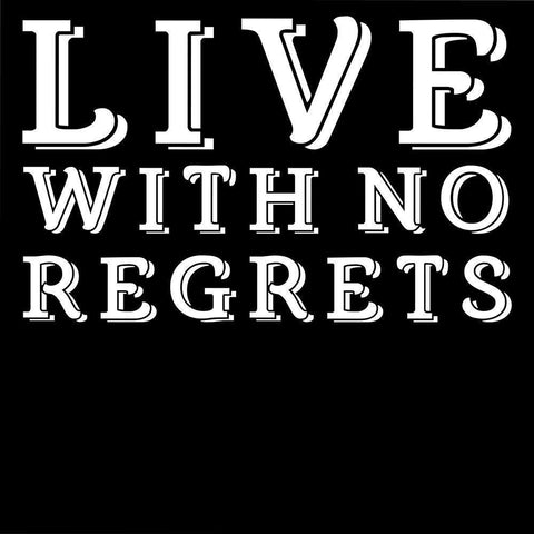 In Black And White Sentiment III-No Regrets White Modern Wood Framed Art Print with Double Matting by JC Designs