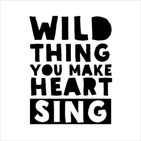 In Black And White Music IV-Wild Thing White Modern Wood Framed Art Print with Double Matting by JC Designs