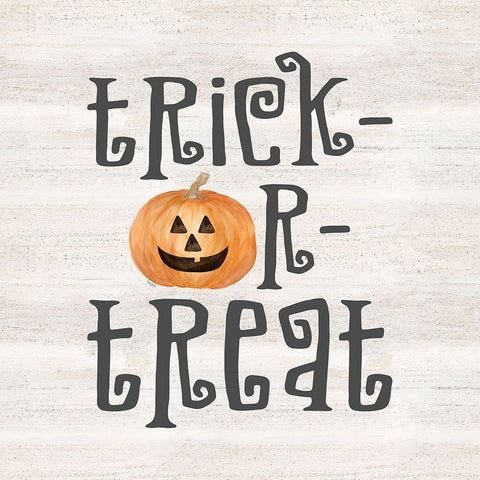 Sit a Spell Sentiment no border IV-Trick or Treat Black Modern Wood Framed Art Print by Reed, Tara