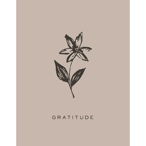 Serene Sentiment II-Gratitude Black Modern Wood Framed Art Print with Double Matting by HM Design