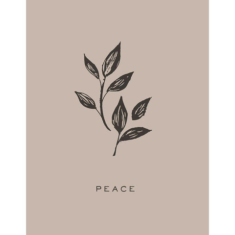 Serene Sentiment V-Peace Gold Ornate Wood Framed Art Print with Double Matting by HM Design