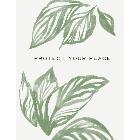 Serene Sentiment VI-Protect Black Modern Wood Framed Art Print with Double Matting by HM Design