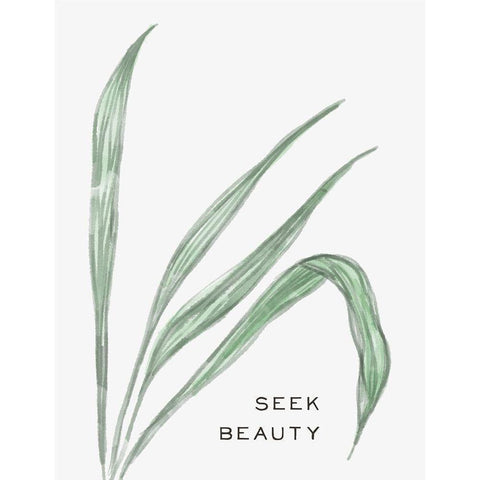Serene Sentiment VII-Seek Beauty Black Modern Wood Framed Art Print by HM Design