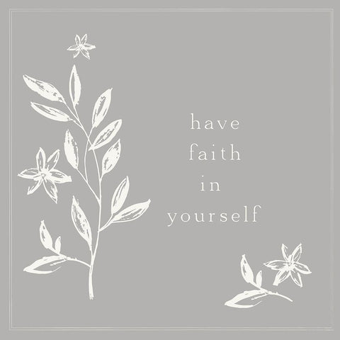Simple Nature II-Have Faith White Modern Wood Framed Art Print by HM Design
