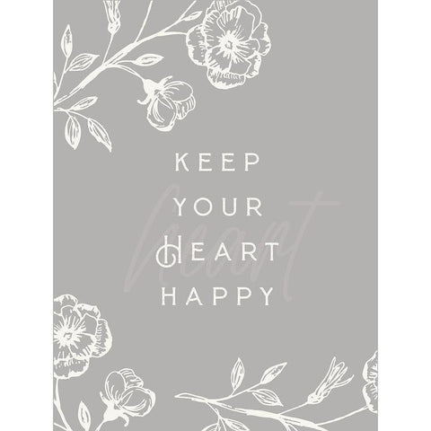 Simple Nature III-Heart Happy White Modern Wood Framed Art Print by HM Design