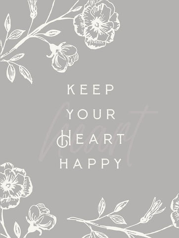 Simple Nature III-Heart Happy Black Ornate Wood Framed Art Print with Double Matting by HM Design