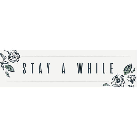 Simple Nature IV-Stay Awhile White Modern Wood Framed Art Print by HM Design