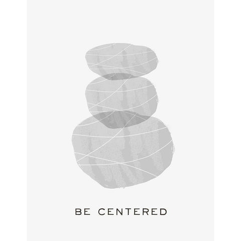 Zen Vibes I-Be Centered White Modern Wood Framed Art Print by HM Design