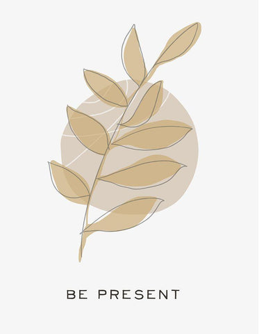 Zen Vibes II-Be Present White Modern Wood Framed Art Print with Double Matting by HM Design