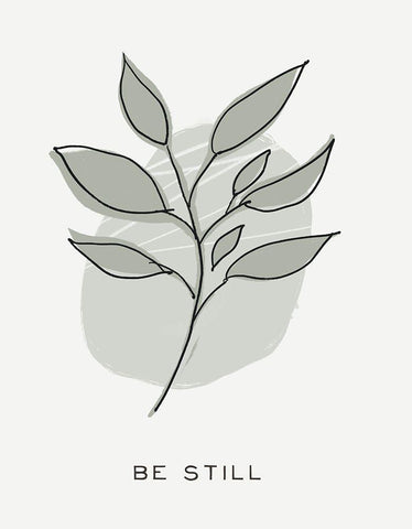 Zen Vibes III-Be Still White Modern Wood Framed Art Print with Double Matting by HM Design